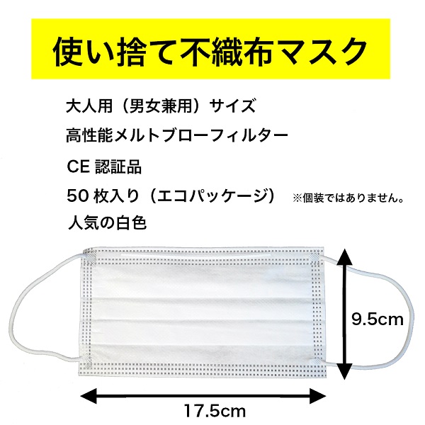 使い捨て不織布マスク詳細