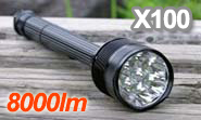 超強力8000ルーメン　プロ仕様LEDフラッシュライト　X100 Trustfire　正規品　トラストファイア